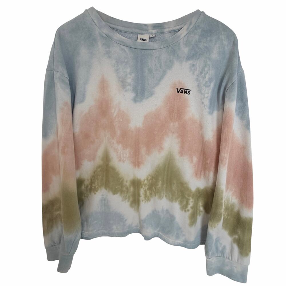 Vans Womens XL Pastel Tie Dye Cropped Crewneck Sweatshirt